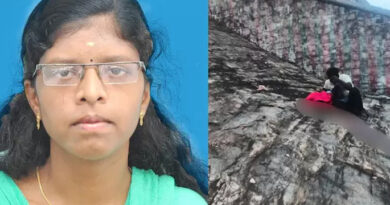 ക്ഷേത്ര ദര്‍ശനത്തിനെത്തിയ യുവതി കുരങ്ങുകളുടെ ആക്രമണത്തിനിടെ മലമുകളില്‍ നിന്ന് വീണു മരിച്ചു