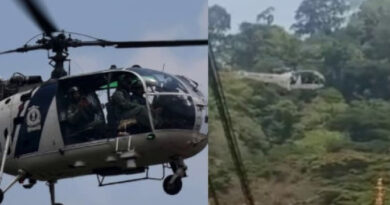 മുന്നറിയിപ്പ് ഇല്ലാതെ നിലയ്ക്കലില്‍ ഇന്ത്യന്‍ വ്യോമസേനയുടെ ഹെലികോപ്റ്റര്‍; 10 സെക്കന്റ് നിന്ന ശേഷം മടങ്ങിപ്പോയി